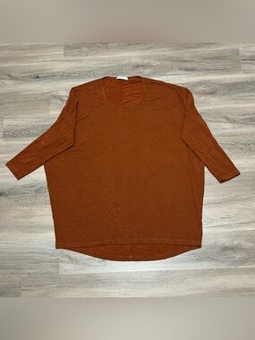 Bryn Walker Women's Large Tunic Top Lagenlook Boho Solid Oversized USA Made
